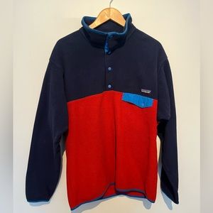 Patagonia Synchilla Red and Navy Fleece